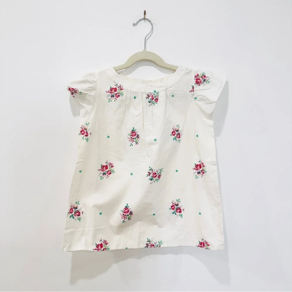 Bonpoint little girls Floral White Blouse NEW_3